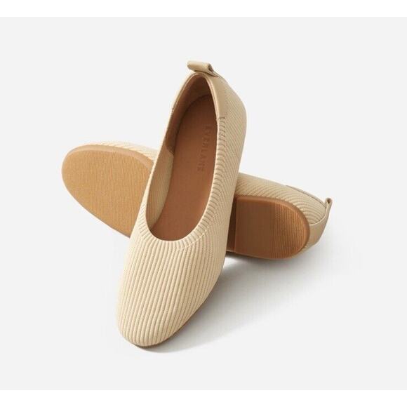 Everlane Ballet Flats Women’s Size 10 Tan Day Glove ReKnit Ribbed Comfort - Picture 1 of 7